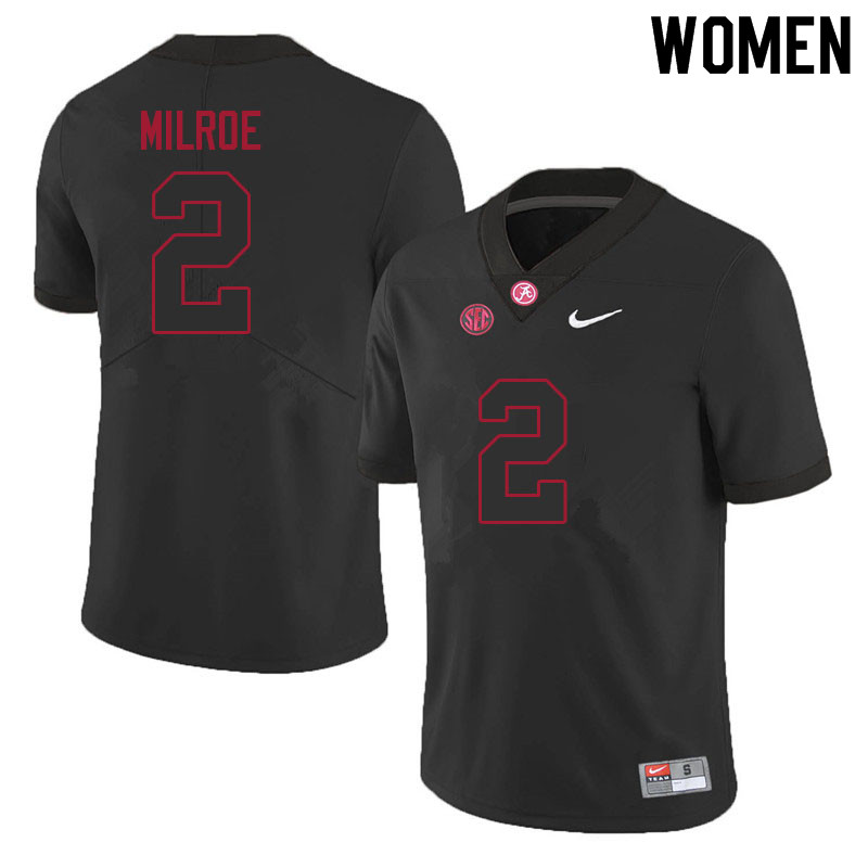 Women #2 Jalen Milroe Alabama Crimson Tide College Football Jerseys Sale-Black